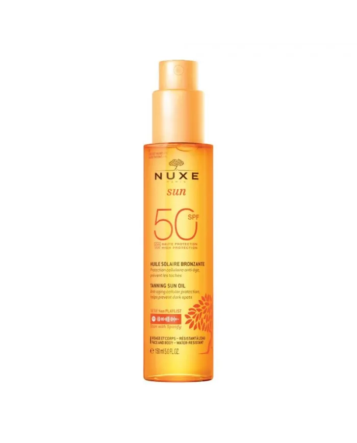 NUXE - Sun Olio Solare Abbronzante Alta Protezione Viso e Corpo SPF50 150ml