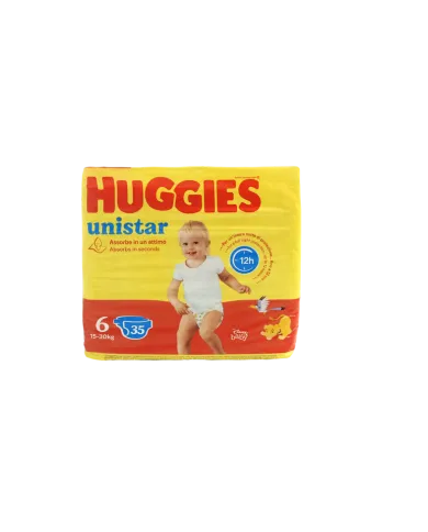 HUGGIES Unistar Extralarge Taglia 6 15/30kg 35 pezzi